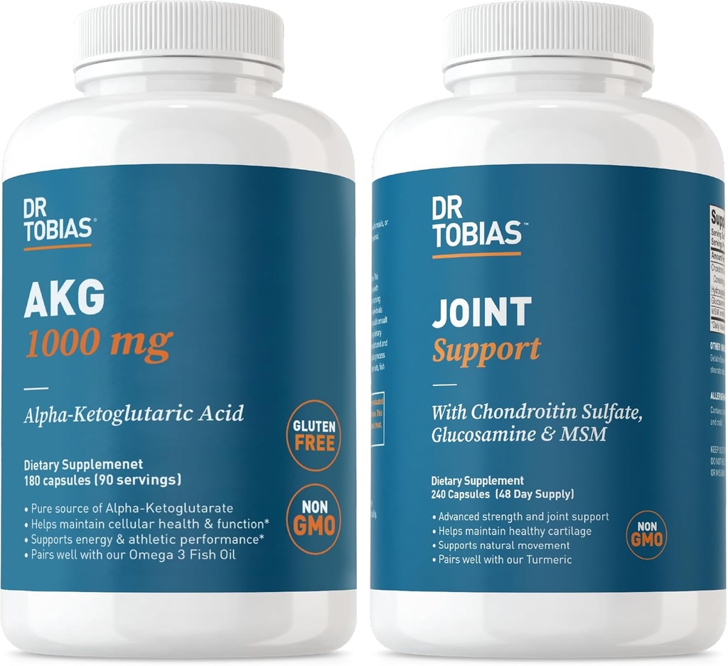 Dr. Tobias AKG Supplement & Joint Support Supplement - Unterstützt Energie, Muskeln, Knorpel & Joint Health, Non-GMO