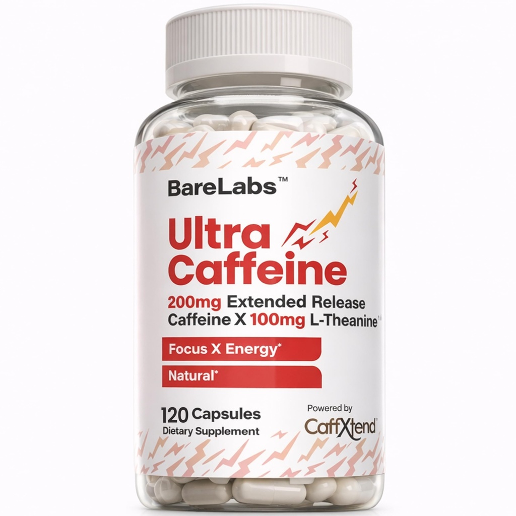 Erweiterte Veröffentlichung Koffein Pillen + Koffein L-Theanin + Fokus & Energie Supplement + No Jitters, Kein Crash + Natürlich - 120 Kapseln