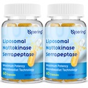 Liposomale Nattokinase 12.000 FU Serrapeptase 360.000 SPU Enzymergänzung - angereichert mit synergistischen Enzymen und Nährstoffmischung & Inulin für Zirkulation, Gut, Digestion 60 Kapseln (2 Flasche)