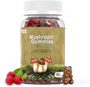 Mushroom Gummies 10 Blend - Pilz mit Lions Mane, Chaga, Reishi, Cordyceps 2500mg, Gehirn-Ergänzungen für Gedächtnis und Fokus
