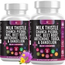 Lait Thistle NAC Chanca Piedra Racine de betterave Artichaut Racine de dandelion - Supplément hépatique Plus Astragalus TUDCA Choline & Ginger- 120 Compte
