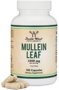 Double Wood Suppléments Mullein Leaf Capsules 10 000 mg Strength, 180 Capsules Vegan sans remplissage, soutient la santé pulmonaire et respiratoire