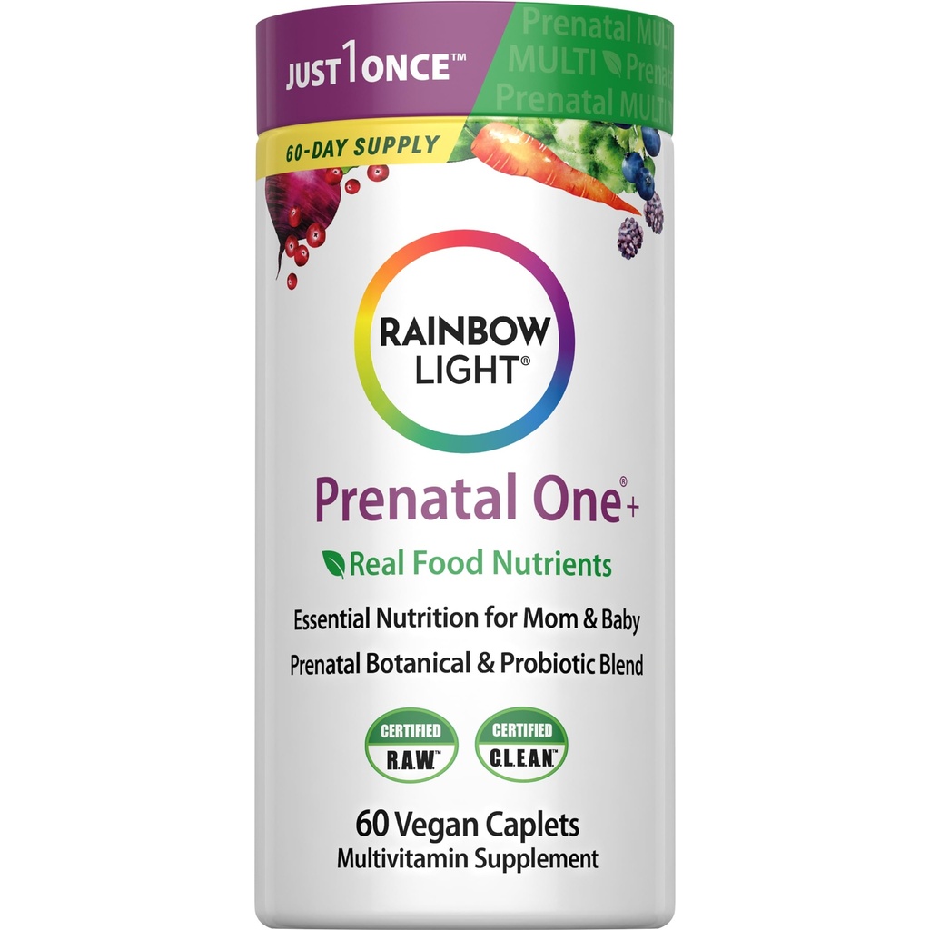 Rainbow Light High-Potency Prenatal One Multivitamin, Prenatal Health Multivitamin unterstützt Mutter Gesundheit und Baby Entwicklung, mit Vitamin C, Vegan, 60 Zähler