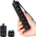Portable Metall Wöchentliche Pille Organizer - Wasserdichte Pille Box, Small Compact Travel Week Aluminium Alloy Container, 7 Tage tägliche Medizin Organizer Halter für kleine Pillen, Schwarz S