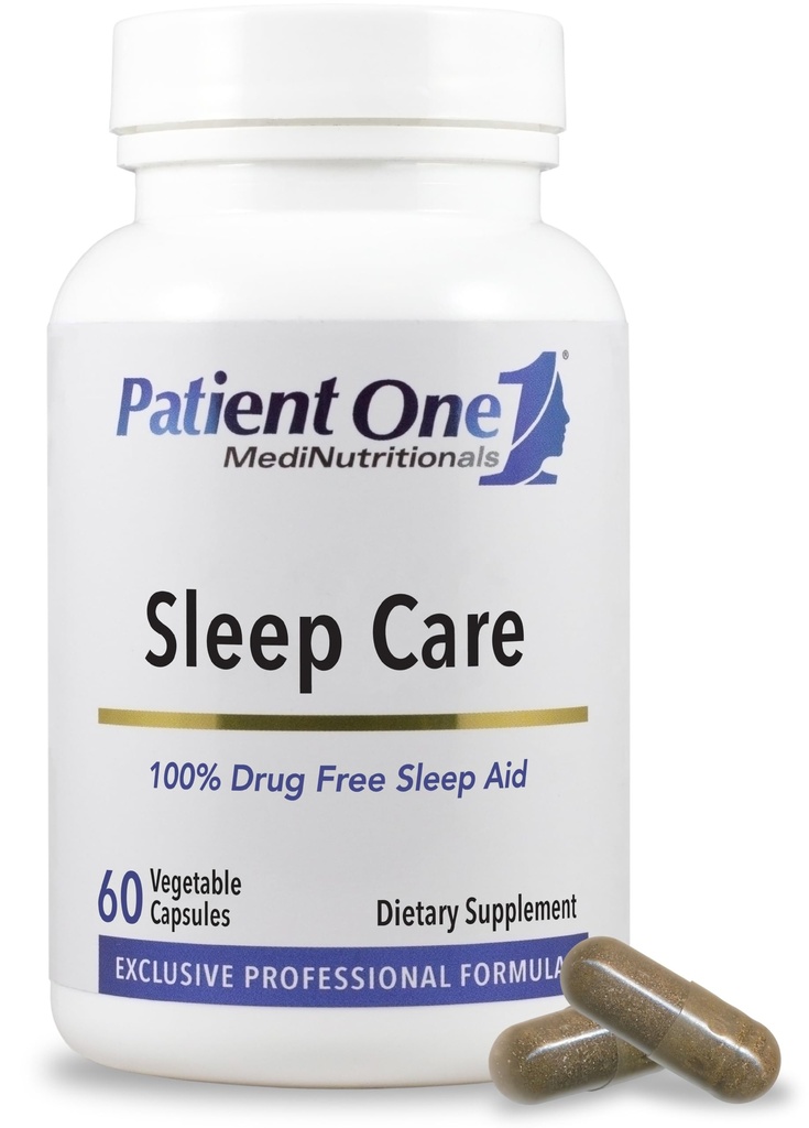 Patient One Sleep Care | Supplement zur Unterstützung des Übergangs in Schlaf und Restful Sleep* | mit Kamille, Valerian, Melatonin und mehr | 60 Kapseln