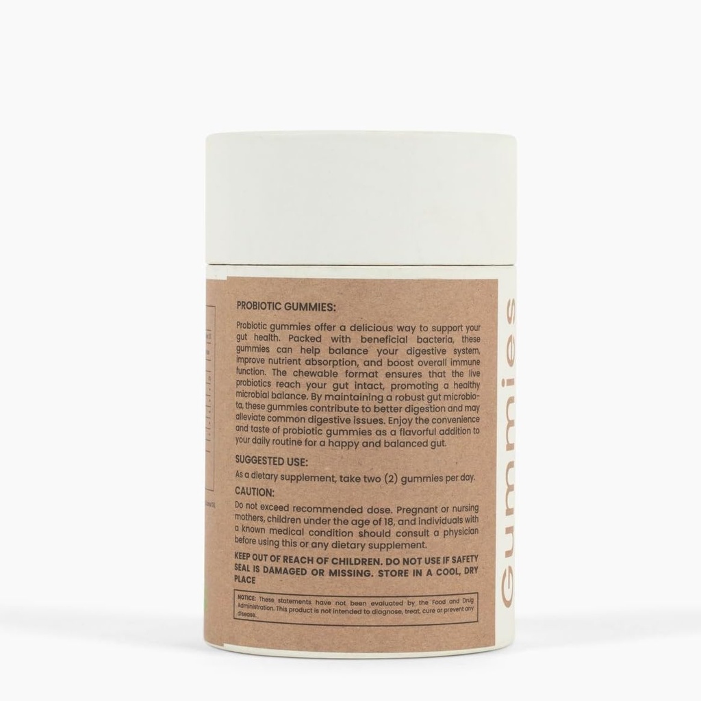 UFC probiotiques 2B avec fibre + baume de citron + fibre de racine de chicorée - Gommies de ballonnement (Gommies de probiotique de Vegan)