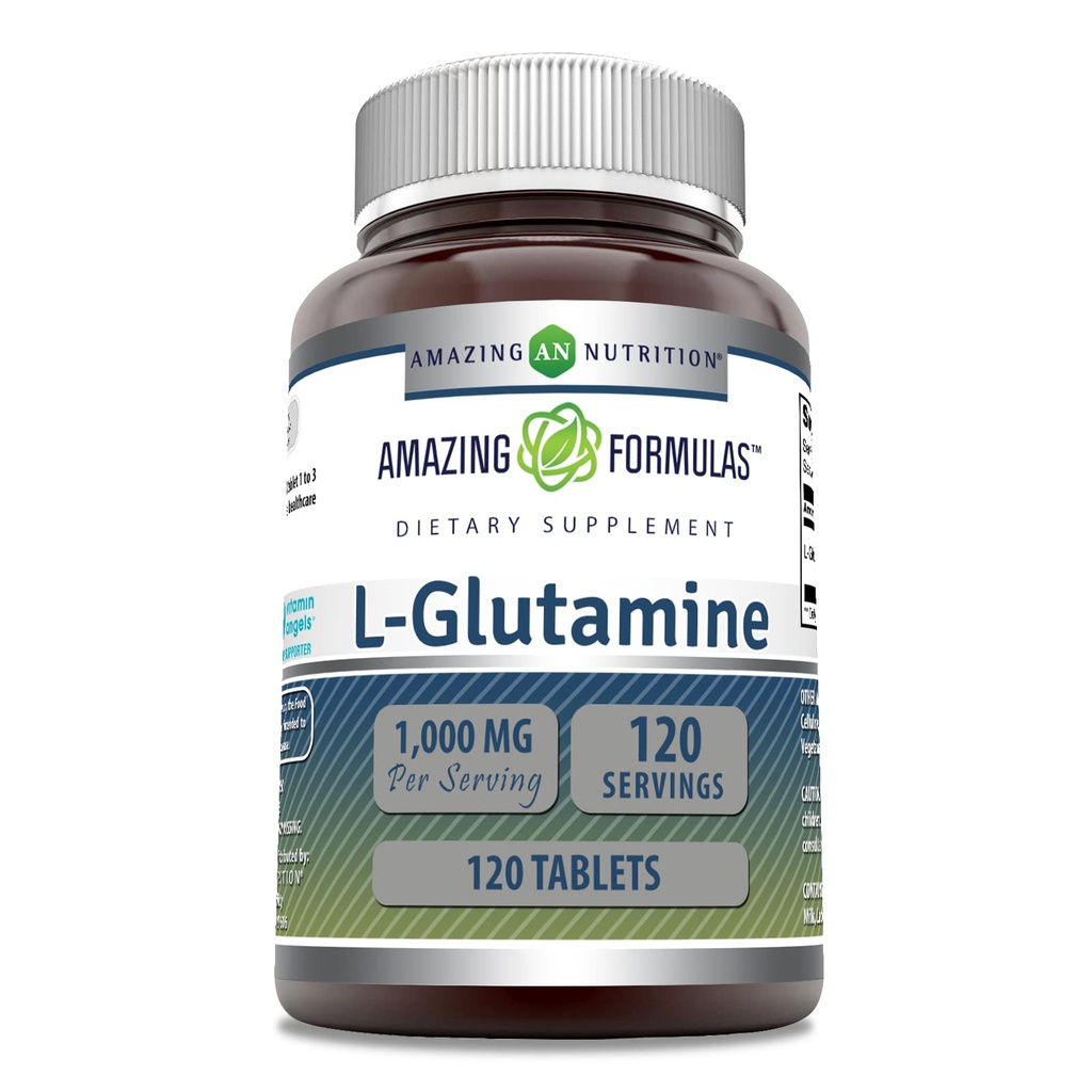 Erstaunliche Formeln L Glutamine 1000 Mg Tabletten | Aminosäure Ergänzung für Männer & Frauen | Non-GMO | Gluten Free | Made in USA | (1 Pack, 120 Count)