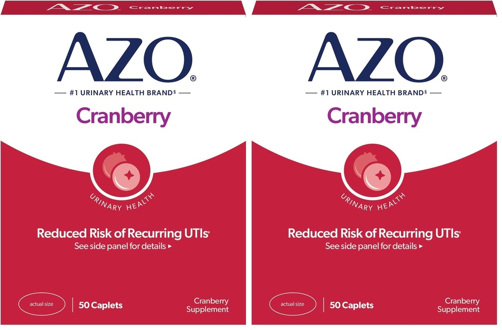 AZO Cranberry Urinary Tract Health Supplement, 1 Servieren : 1 Glas Cranberry Juice, Sugar Free Cranberry Pills, 50 Count (Pack von 2)