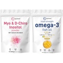 Micro Ingredients Omega-3 Fish Oil 4,200 mg Softgels & Myo & D-Chiro Inositol Powder Bundle 2 Pack | Wild-Caught Fish, Lemon Flavored, Burpless | Inositol Supplement für Damen
