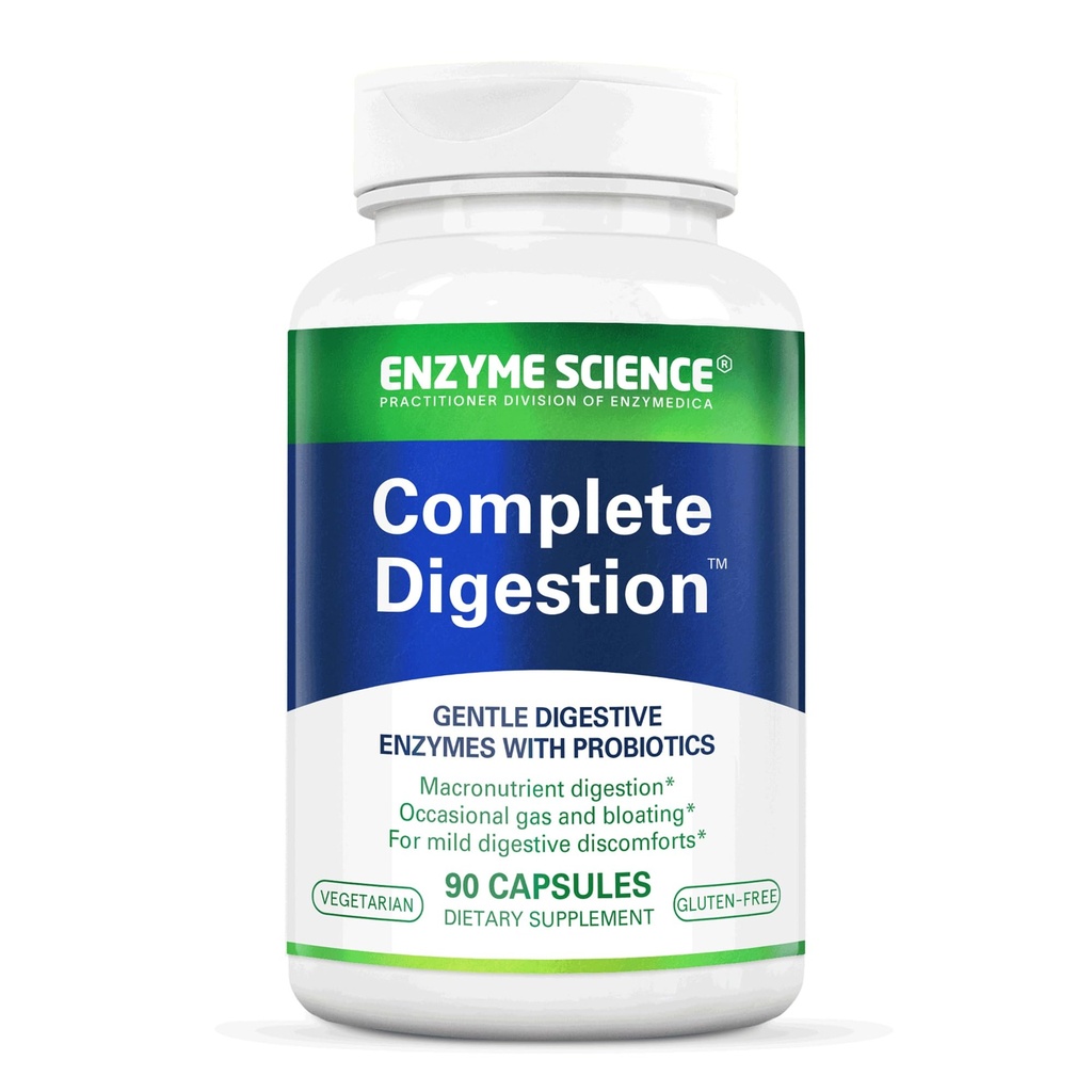 Science de l'enzyme - Digestion complète, soutien complet pour la santé digestive et aider à réduire le gaz, le gonflement, l'indigestion et l'irrégularité avec 125 milliards CFU probiotiques, végétarien, 90 capsules