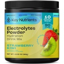 KEY NUTRIENTS Multivitamin Elektrolyte Pulver Kein Zucker - Juicy Erdbeer Kiwi Elektrolytpulver - Endurance & Energy Supplement - Hydration Powder - No Calories - 90 Portionen - Made in USA