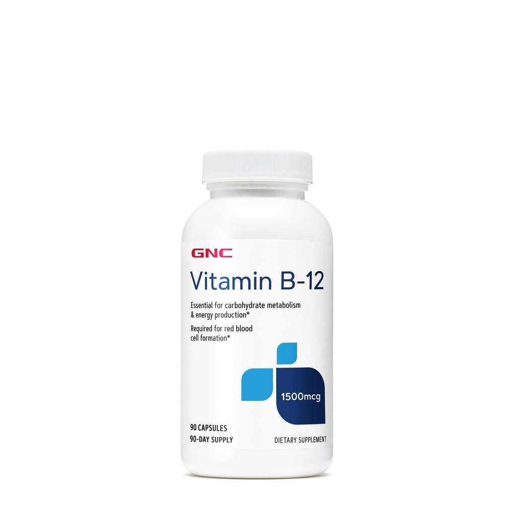 GNC Vitamine B-12 1500mcg, supporte la production d'énergie, 90 capsules