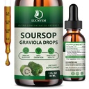 (2 packs) Graviola de sourcils organiques gouttes liquides, extrait de sourcils bio pur pour l'antioxydant naturel, le soutien cellulaire et la régénération, Immune Boost, amers de sourcils liquides riches en multivitamine - 2 FL OZ