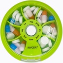 INVODA Wöchentliche Pille Organizer 7 Kompartment rotierende Pille Box für tägliche Medikamente & Vitamine - Tragbare Reise Pille Fall Fischöl ergänzt Vitamine Organizer (Orange)