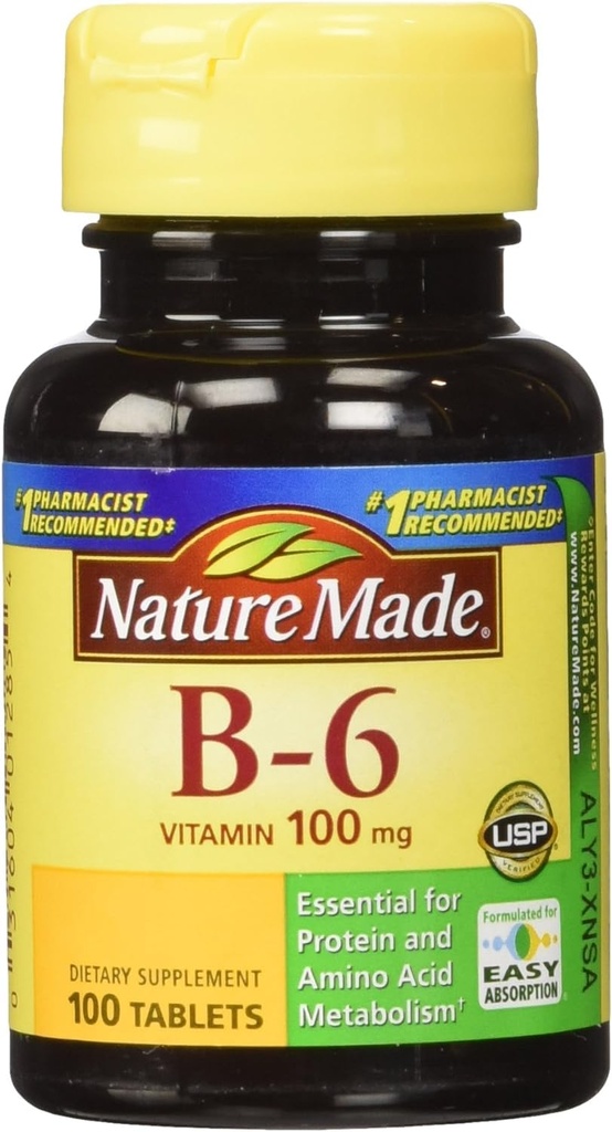 Vitamine naturelle B-6 100 Mg, Comprimés, 100-Conte (paquet de 2)
