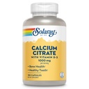 Solaray Citrate de calcium avec vitamine D3 1000mg - force osseuse et soutien des dents en bonne santé - Formule de digestion douce - Labo vérifié, garantie de 60 jours - 30 portions, 180 capsules