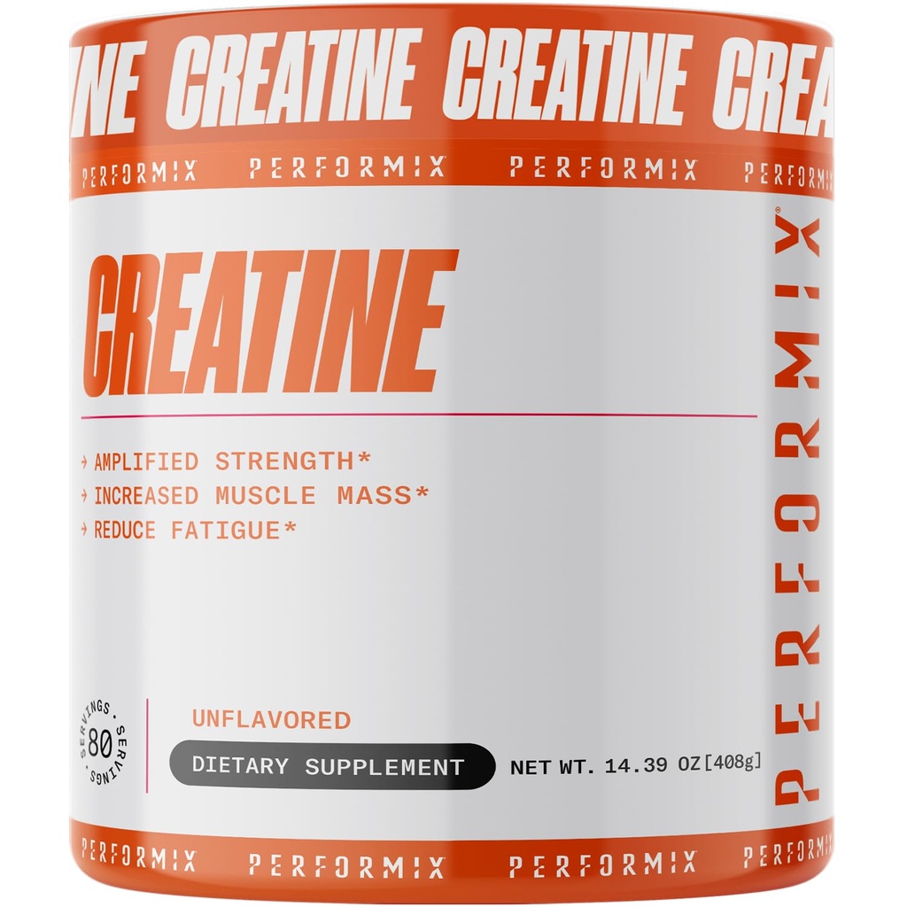 PERFORMIX - Kreatin-Monohydrat - 5000 mg pro Servierung (5g) - Pre Workout - Erhöhung der Muskelmasse, Verbesserung der Festigkeit und Reduzierung der Fettigue - Kreatin-Monohydrat-Pulver - Entflammt - 80 Portionen - 400g