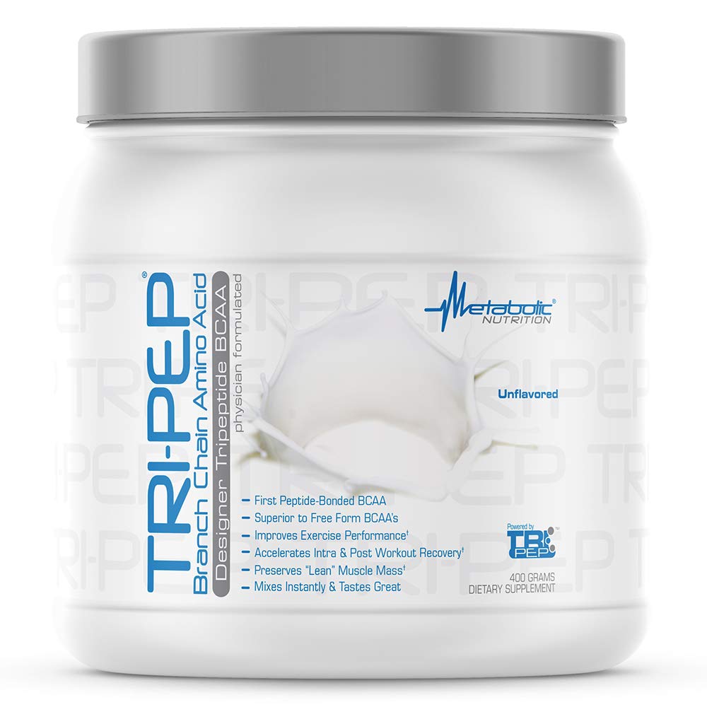 Metabolic Nutrition - TRIPEP - Tri-Peptide Branch Chain Amino Acid, BCAA Powder, Pre Intra Post Workout Supplement, Unflavored, 400 Gramm (40 Servierungen)