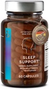 N°6 Natural Sleep Support mit Melatonin 1 mg & L-Tryptophan - Passionflower, Valerian Root & More - Enhanced Sleep Supplement - 60 Kapseln für Restfähige Nächte