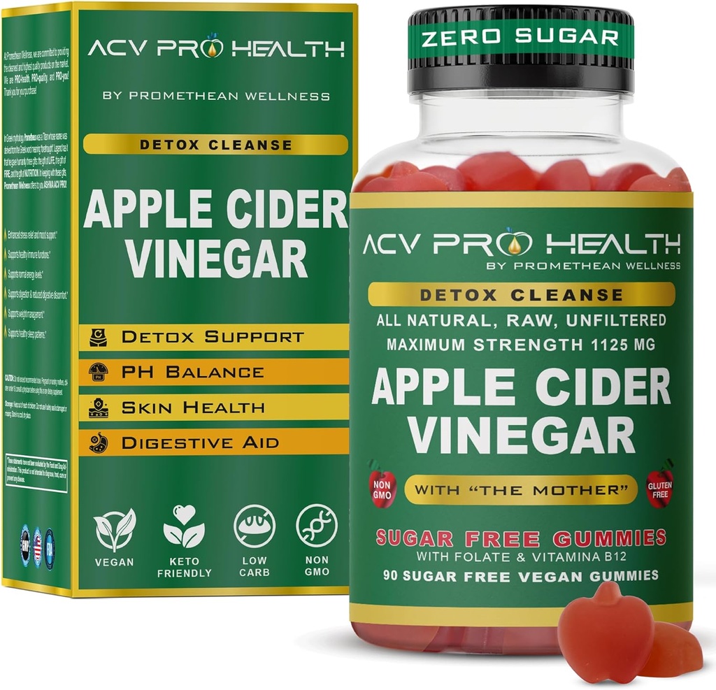 2-Pack Apple Cider Vinegar Gummies Sugar Free - ACV with Sugar Makes No Sense! Low Carb Advanced Keto Acv Gummies Keto Gummy Detox Cleanse Golo