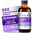 Bold Botanica Elderberry Elixir – 65x Konzentrierter Extrakt - Sugar-Free - Kid Friendly - Black Elderberry Syrup mit Aronia Berry für Immununterstützung - 4 Fl. Oz.