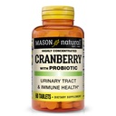 MASON NATURAL Cranberry avec probiotique, 2 mois d'approvisionnement, hautement concentré, soutient la santé immunitaire normale et le système urinaire, 60 comprimés