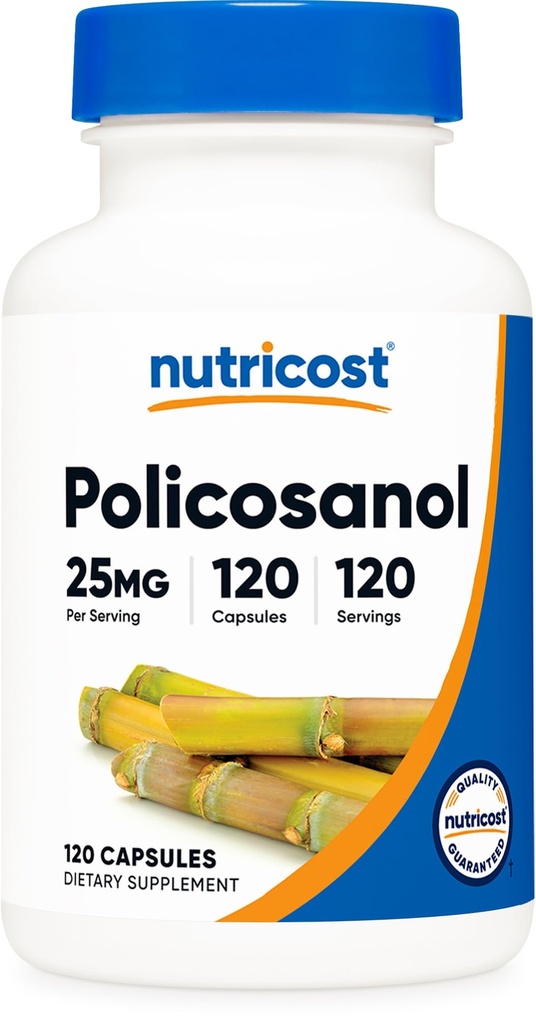 Nutricost Policosanol 25mg, 120 Kapseln - Glutenfrei, Non-GMO und vegetarisch freundlich