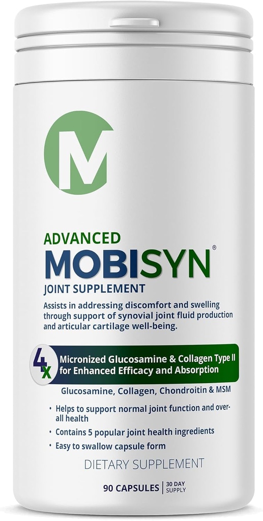 4X Advanced Joint Support Kapseln, extra Stärke Formel für Entzündung, Glucosamin Chondroitin, Collagen Typ II, MSM, 150mg Vitamin C Immununterstützung & Gesamtgesundheit, Glutenfrei, 90 Kapseln