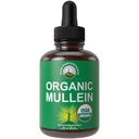 Les gouttes de feuille de Mullein biologique de l'USDA pour les poumons, la santé respiratoire, la désintoxication, le nettoyage. Haute biodisponibilité pour les femmes, les hommes, les enfants. Supplément de teinture liquide. Sooth Lungs, Toux, Congestion. Vegan, Zéro sucre