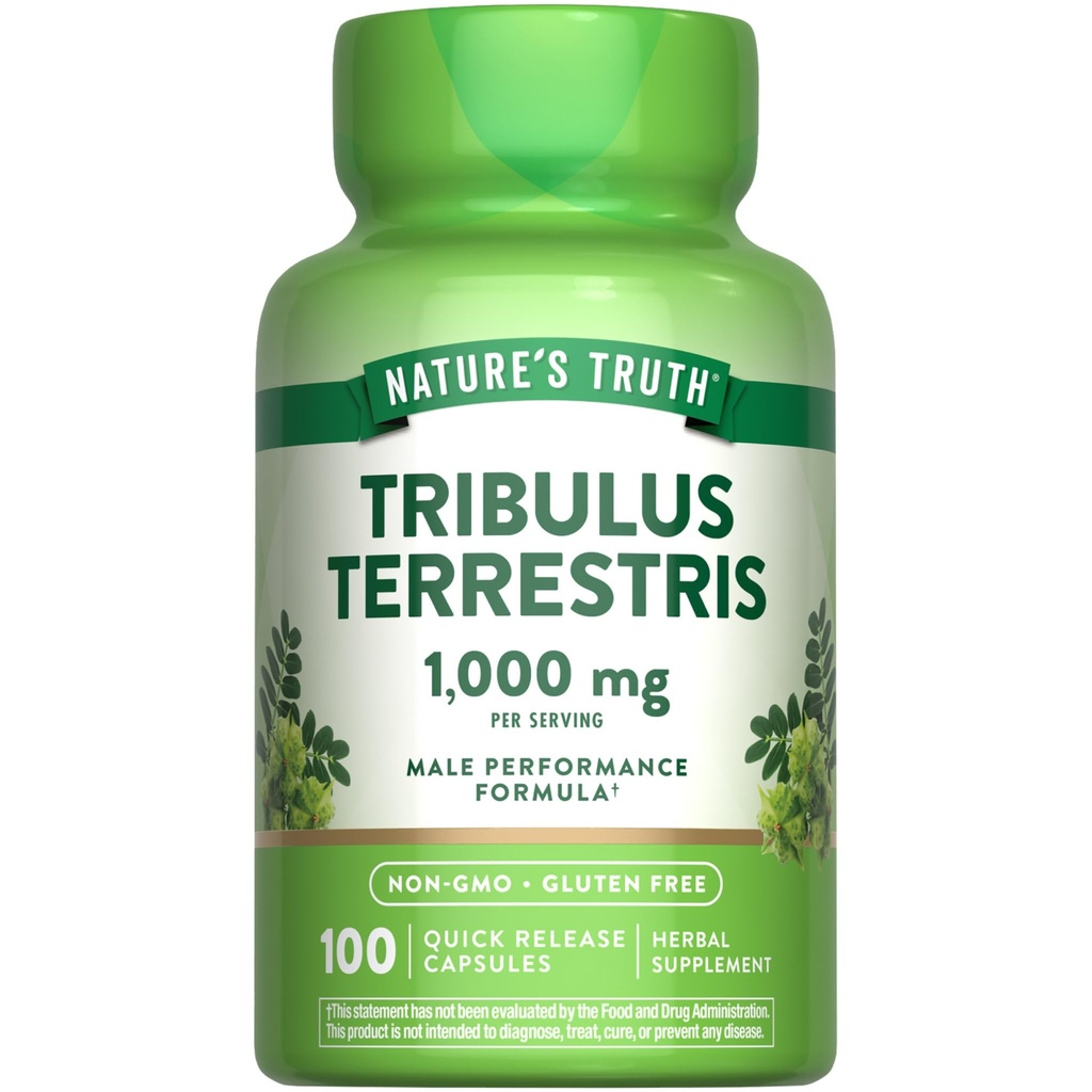 Nature's Truth Tribulus Terrestris für Herren | 1000mg | Kapseln | Non-GMO & Gluten Kostenlose Ergänzung