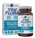 Vital Planet - Vital Flora Men’s Daily Probiotic, 60 Billion CFU, 60 Diverse Strains, 7 Bio-Präbiotika, Immununterstützung, Gasentlastung, Colon und Digestive Health Probiotics für Männer 30 Kapseln
