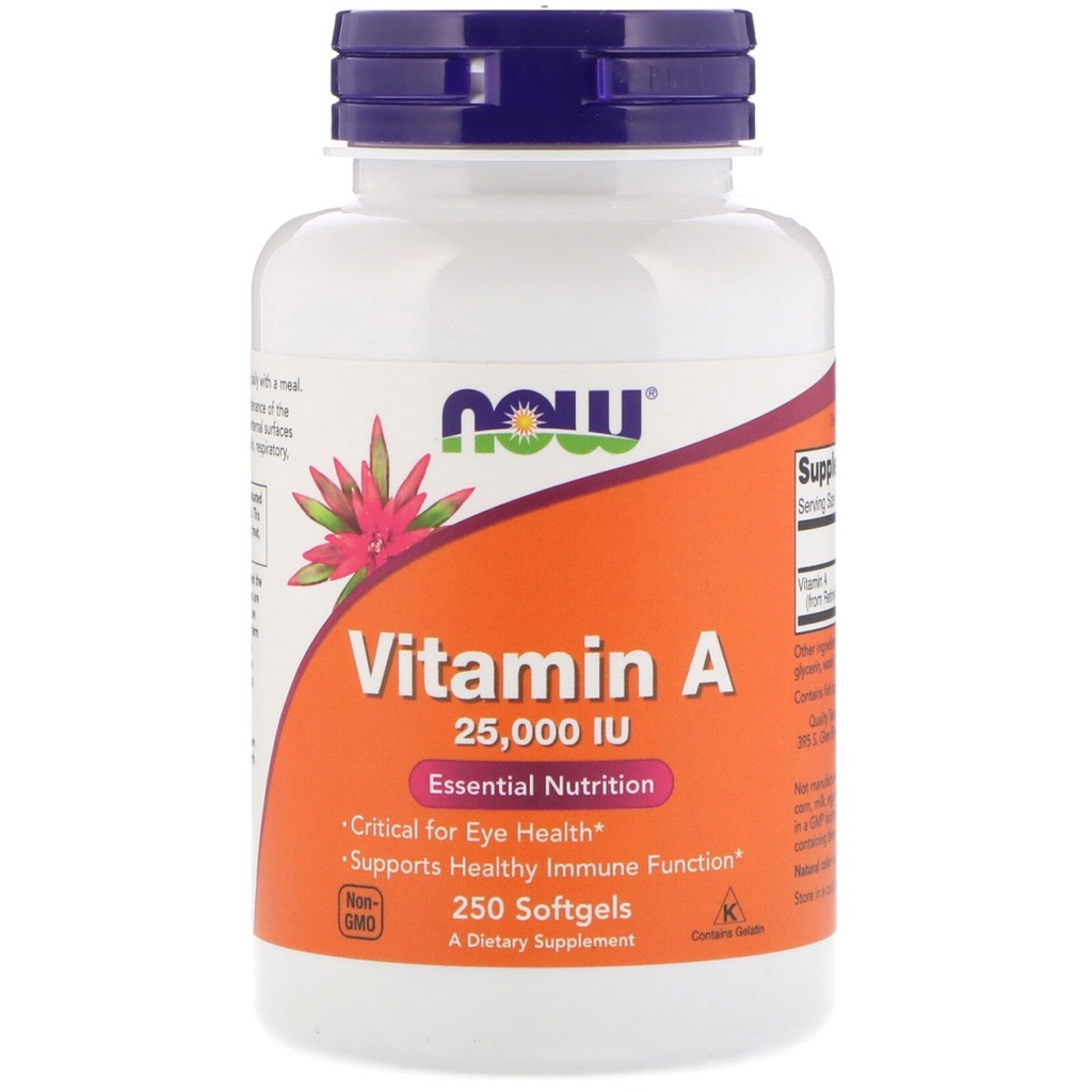 Jetzt Lebensmittel Vitamin A, 25000 IU aus Fischleberöl, 250 Softgels (Pack von 2)