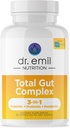 DR. EMIL NUTRITION Total Gut Health Complex - Prebiotic, Probiotic & Postbiotic Supplement - Unterstützt Verdauungs-Gesundheit, Bloating & Gut Balance - Non-GMO & Soy-Free - 60 Kapseln