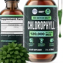 HERBIFY Chlorophylle gouttes - Chlorophylle liquide pour l'énergie Boost & Immune System Support - Fabriqué aux États-Unis - Chlorophylle gouttes liquides pour le corps détox, désodorisant interne et améliorer la peau - 2 Oz