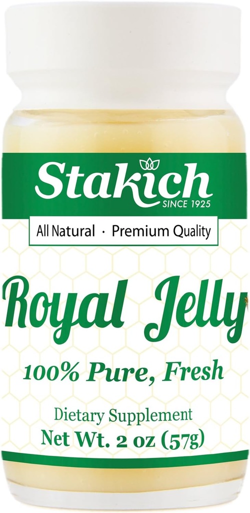 Stakich Fresh Royal Jelly - Pure, All Natural - Keine Additive/Flavors/Konservierungsstoffe hinzugefügt - 2 Unze (57 Gramm)