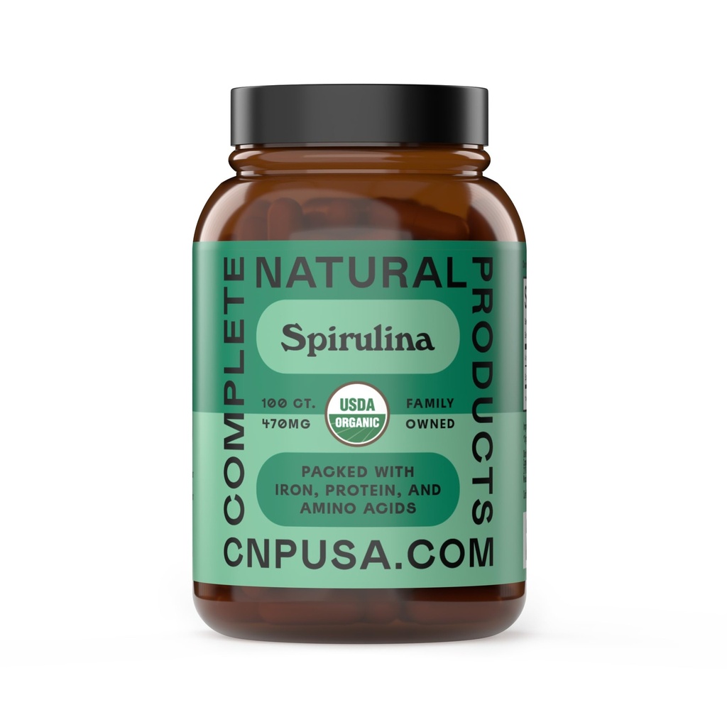 Reine hawaiianische blaue grüne Spirulina Pulver Kapseln - 470mg Kapseln 100 Pillen, Non GMO, Natürlich