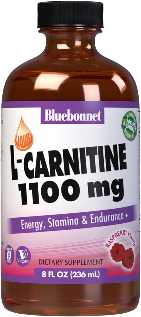 Bluebonnet Liquid L-Carnitin 1100 mg, Himbeer, 8 flüssige Unze