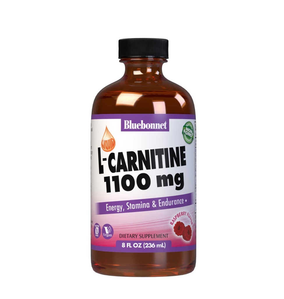 Bluebonnet Liquid L-Carnitine 1100 mg, framboise, 8 Fluid Ounce