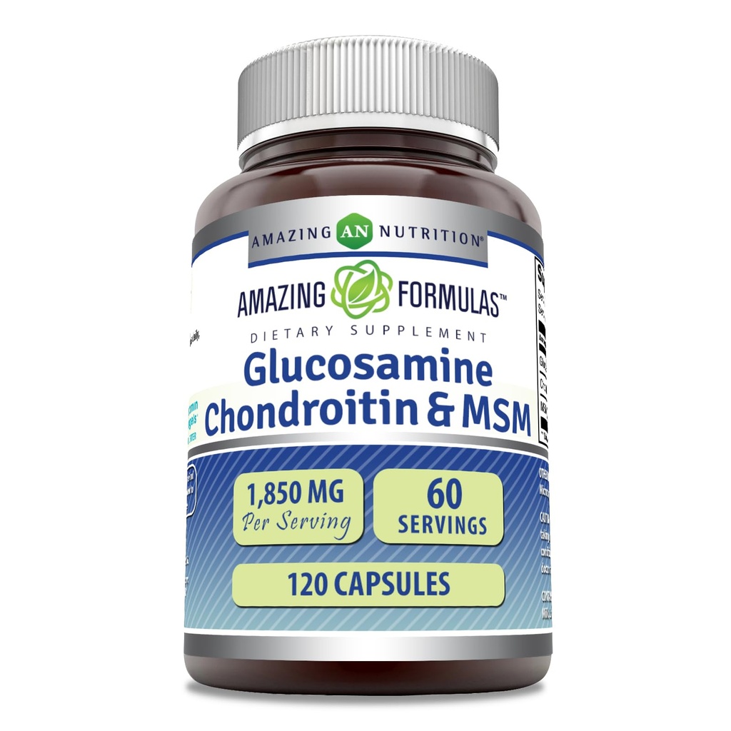 Formules étonnantes Glucosamine Chondroïtine MSM 1850 mg Par supplément de capsules de service