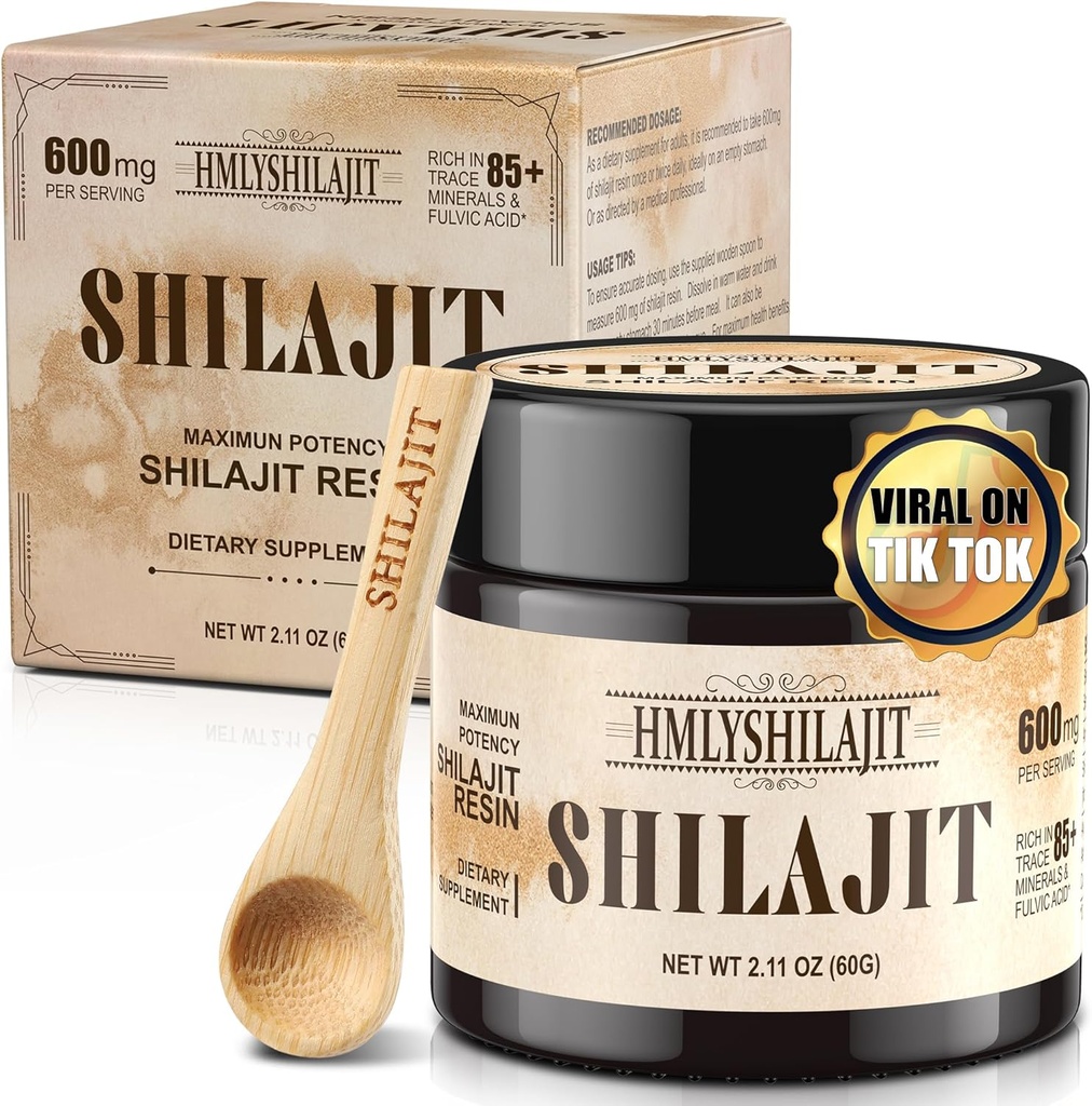 Geloo Shilajit Pure Himalayan Organic Shilajit Resin 60 Gramm - Natural Shilajit Resin - Gold Grade 100% Shilajit - mit 85+ Trace Minerals & Fulvic
