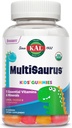 KAL MultiSaurus Multivitamin Gummis, USDA Organic Multivitamin für Kinder, Gesunde Knochen, Immun- & Energie-Unterstützung, Vegan & Glutenfrei, keine künstlichen Aromen oder Farben, 30 Servietten, 60 Gummis