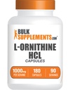 BulkSupplements.com L-Ornithine HCl Kapseln - L-Ornithine Hydrochlorid, L-Ornithine 1000mg - Aminosäuren Supplement, Glutenfrei, 2 Kapseln pro Servieren, 180 Zähler (Pack von 1)