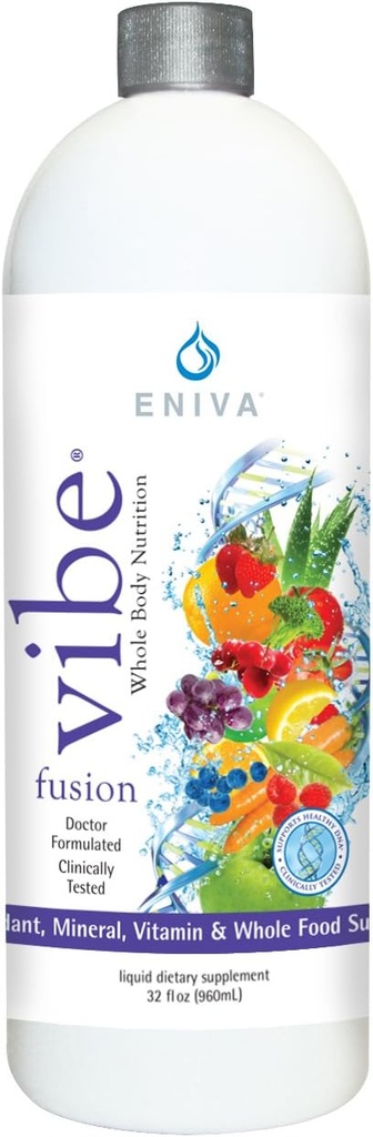 Eniva Vibe Fusion quotidien liquide multivitamine et supplément minéral Elderberry Zinc VIT C VIT D-D- Nutrition pour l'énergie immunitaire