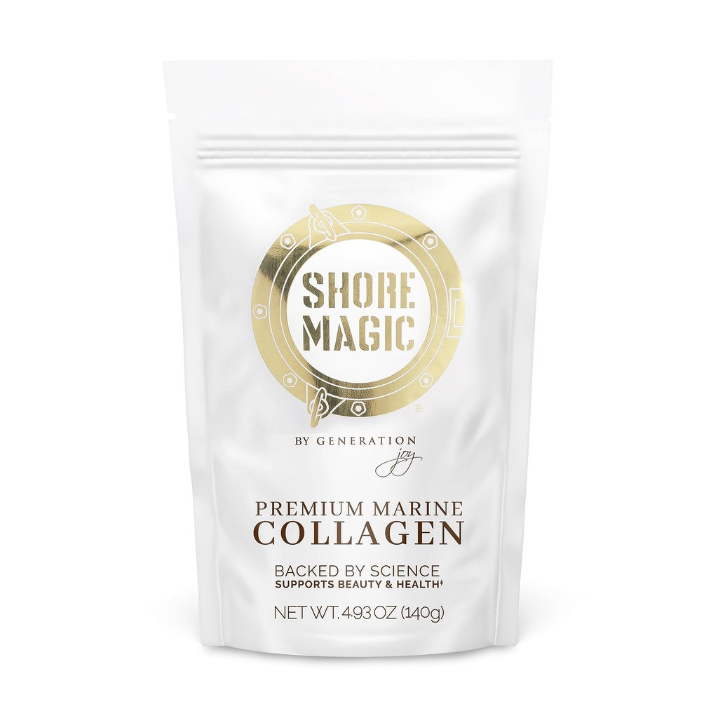 Shore Magic Premium Marine Collagen Powder – Hydrolysiert Typ I, II, III & IV Peptide von Wild Fish für Haut, Haar, Nägel & Gelenke, 14 Servierungen