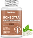 NuBest Bone Xtra - Pflanzenbasierte Knochenstärke, Strontium-Boost mit Strontium-Citrat, Calcium, Magnesium aus Meeresalgen, Phosphor, Vitamin C, K2, D3 | Maximale Kalziumabsorption | 1 Monat Versorgung