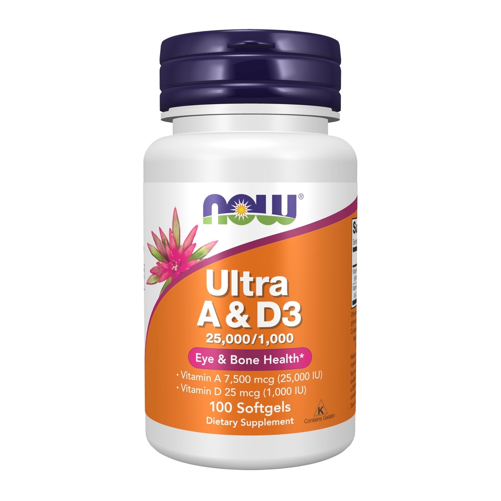 MAINTENANT compléments alimentaires, vitamine A et D3 25 000/1 000 UI, santé oculaire*, nutrition essentielle, 100 softgels