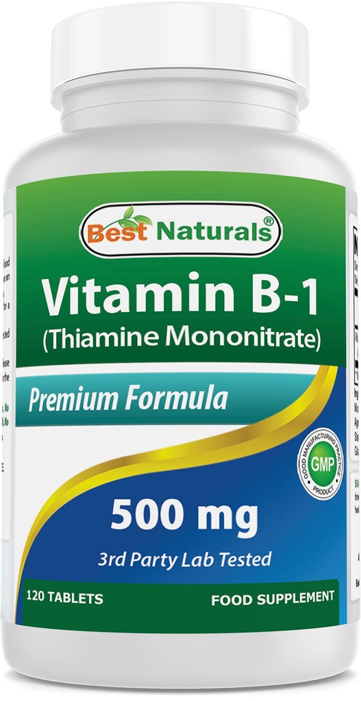 Meilleure vitamine B1 naturelle comme mononitrate de thiamine 500 mg 120 comprimés (120 Nombre (paquet de 1))