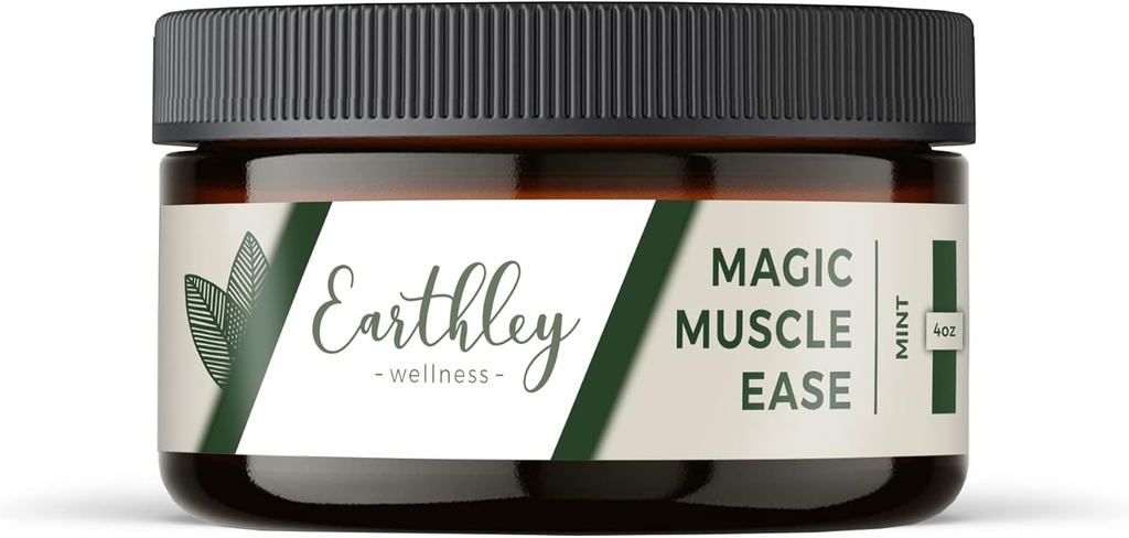 Earthley Wellness Magic Muscle Ease, Magnesium & Arnica Lotion Soothe Sore Muskeln, Fast-Absorbierendes Relief für Kramps, Spannung & Post-Workout Erholung (4oz, Mint)