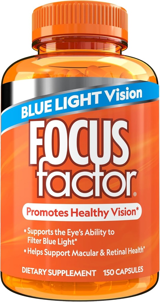 Fokus Faktor Blaulicht Formel (150 Zähler) - Augen Vitamine mit blauem Licht Filtrationsunterstützung - Lutein und Zeaxanthin Ergänzung mit Vitamin C, Vitamin E, Lutemax 2020® - Förderung der Augengesundheit