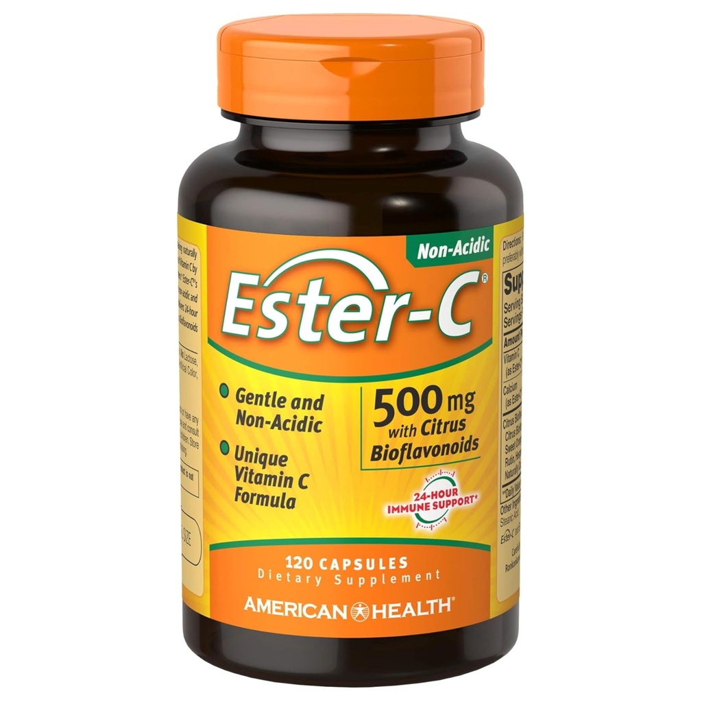 American Health Ester-C mit Citrus Bioflavonoids Kapseln - Gentle On Stomach, Non-Acidic Vitamin C - 500 mg, 60 Portionen, 120 Count